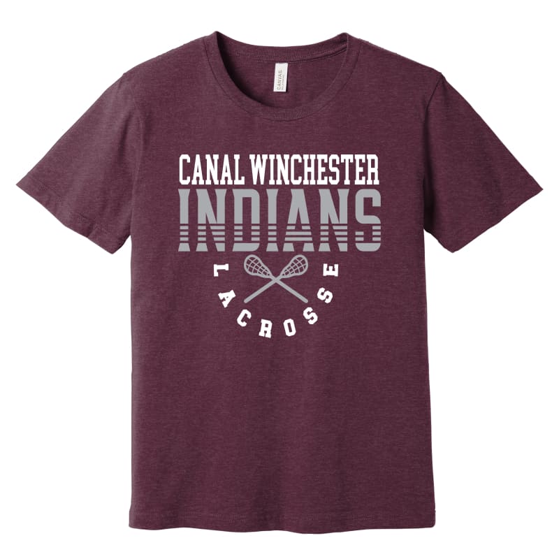 Indians Lacrosse Tee Arch – Youth to Adult 3XL (Black Grey