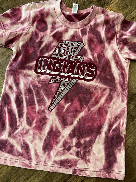 Indians Leopard Lightning Bleached Tee - Clothing