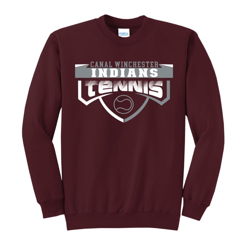 Indians Shield Logo Sweatshirt – Maroon Grey & Black 🎾