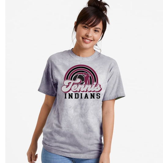 🎾 Indians Tennis Rainbow Tie-Dye T-Shirt – Personalized