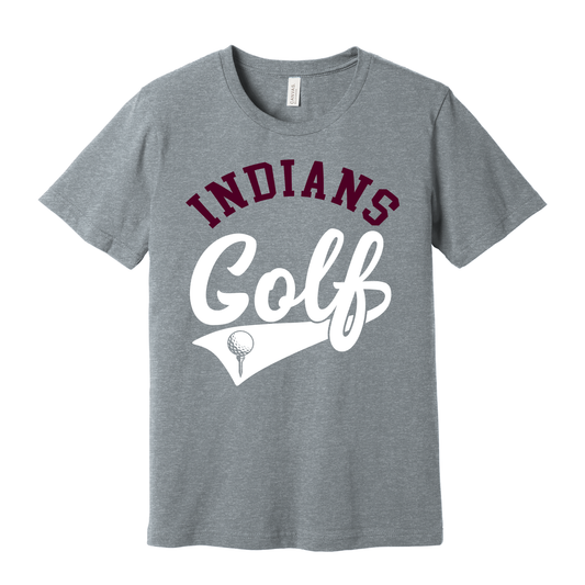 Indians Golf Graphic T-Shirt – Classic Golf Fan Tee | Available in Grey, Black & Maroon