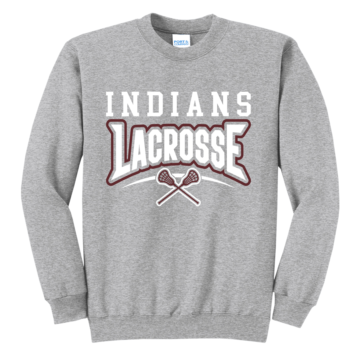 🔥 Indians Lacrosse Crewneck or Hoodie Sweatshirt – Maroon, Gray, Black | Unisex Team Spirit Fan Gear