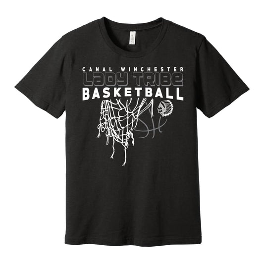 ’Lady Tribe Basketball Net’ Tee - Small / Indians / Black