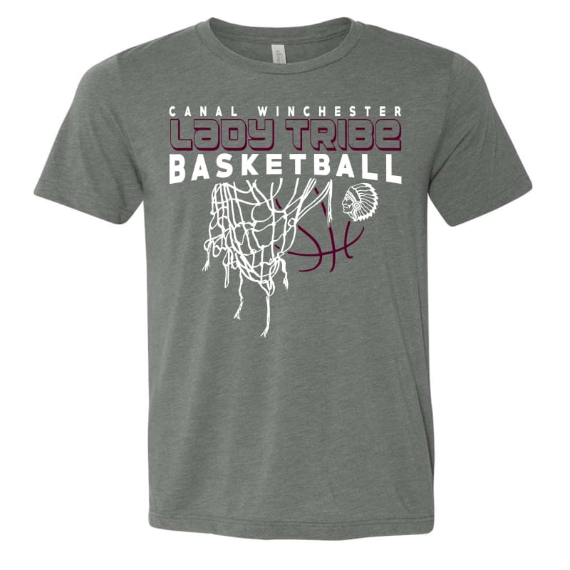 ’Lady Tribe Basketball Net’ Tee - Small / Indians / Grey