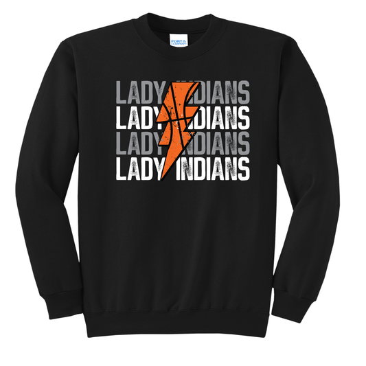 Lady Indians Lightning Basketball Sweatshirt