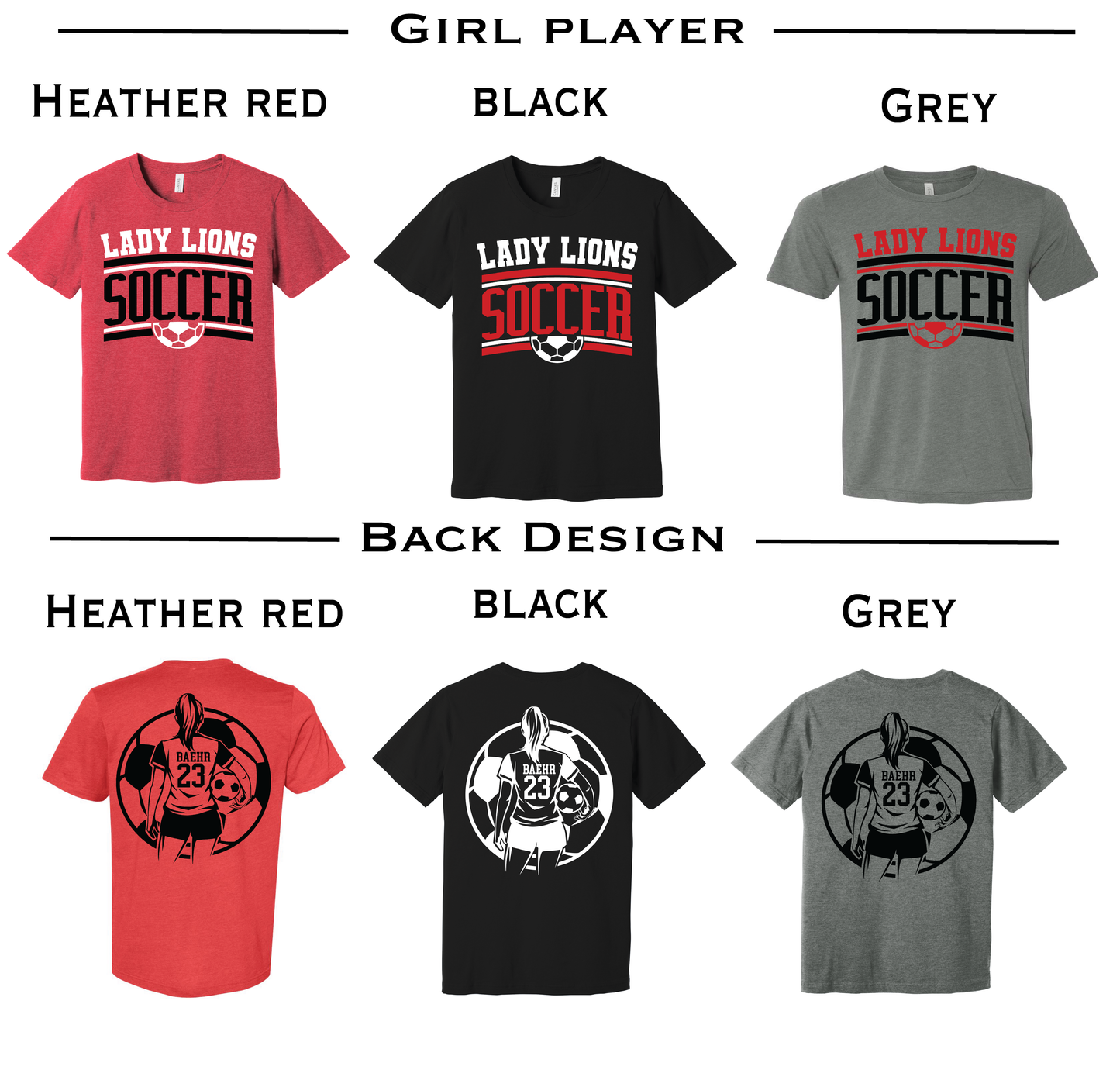 Lady Lions Soccer Block Custom Tee