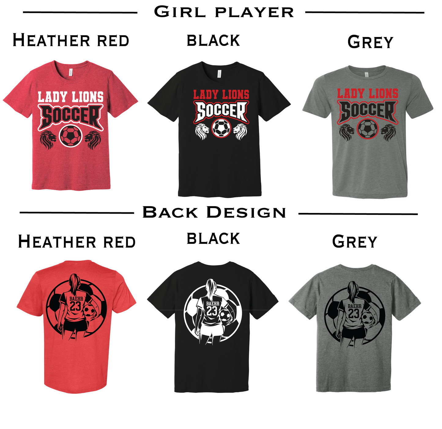 Lady Lions Soccer Custom Tee