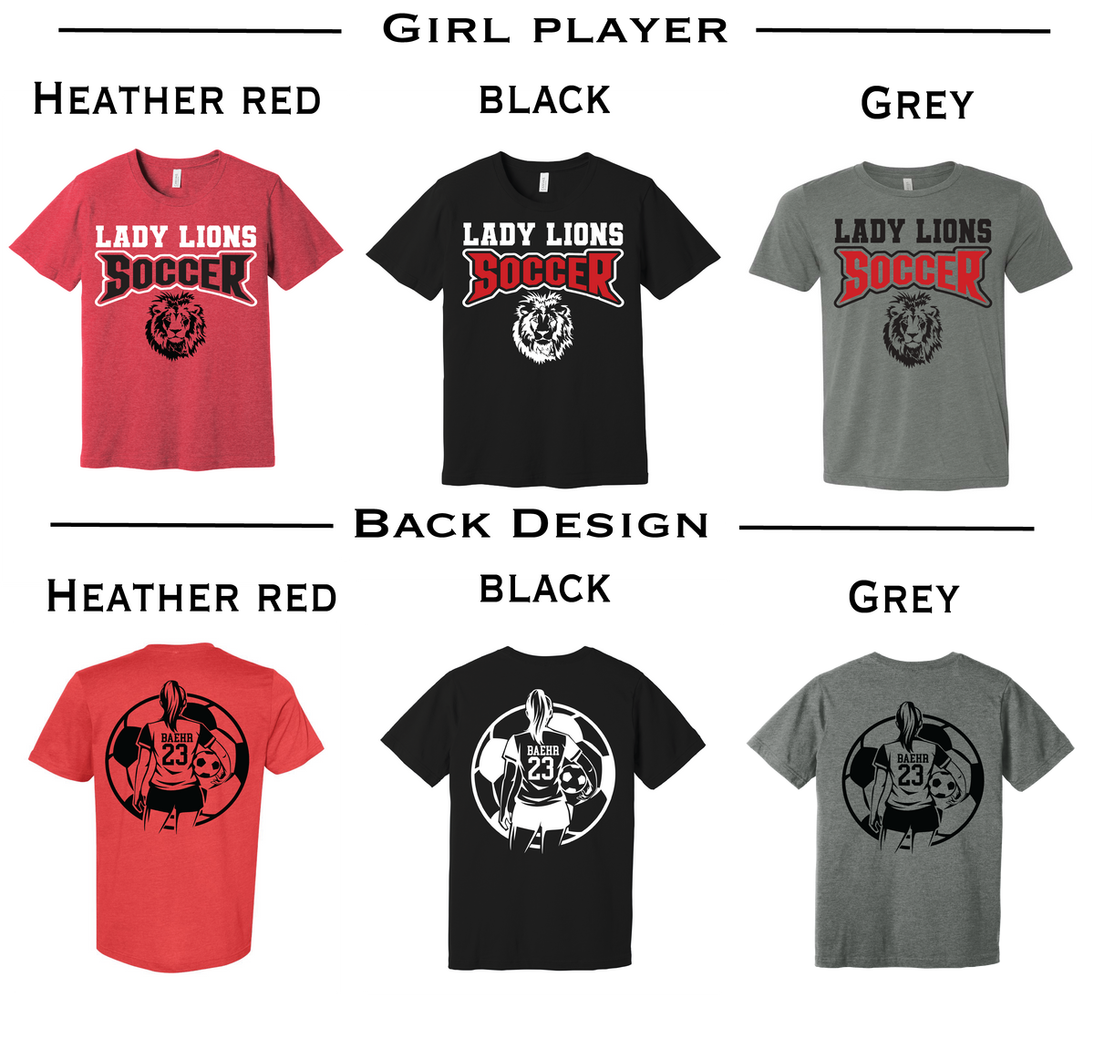Lady Lions Soccer Custom Tee