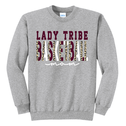 Lady Tribe Basketball Mom Leopard Grey Sweatshirt – Canal Winchester Spirit Wear