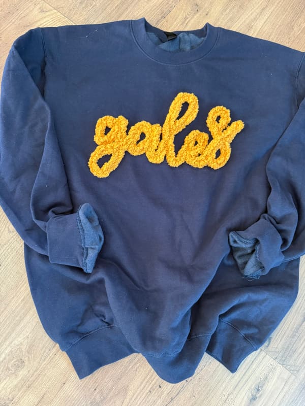 Lancaster Gales Chenille Script Sweatshirt – Navy & Gold