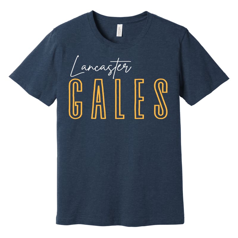 Lancaster Gales Script Tee – Youth S to Adult 3XL | Grey
