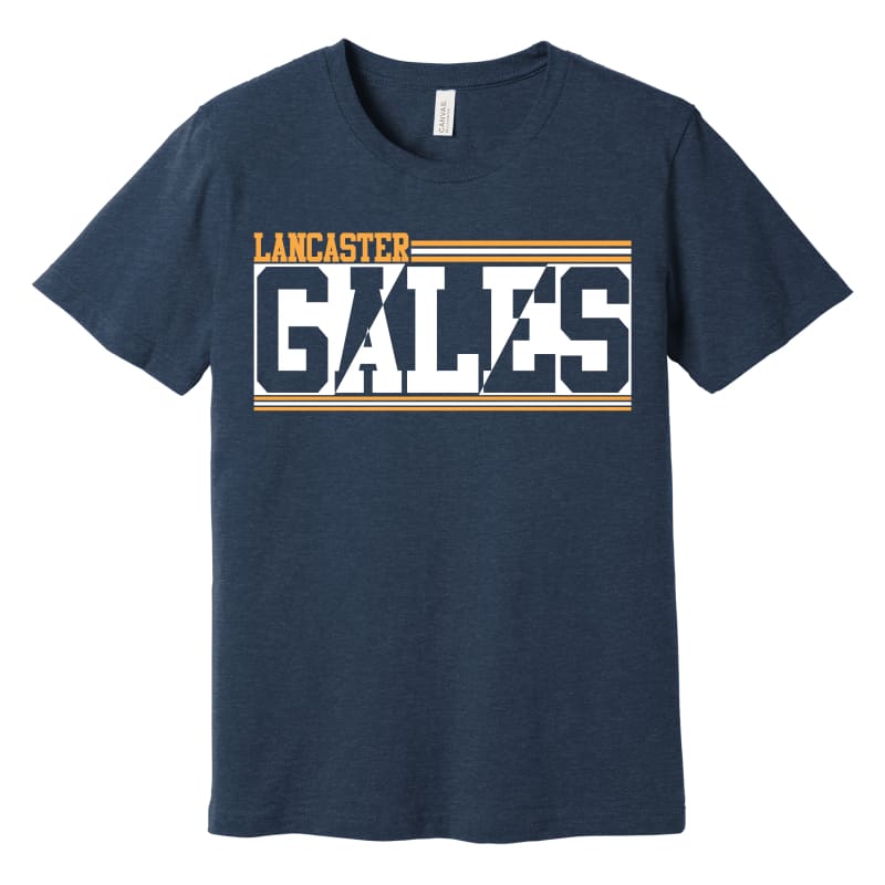 Lancaster Gales Split Navy Tee – “GALES” Banner Graphic