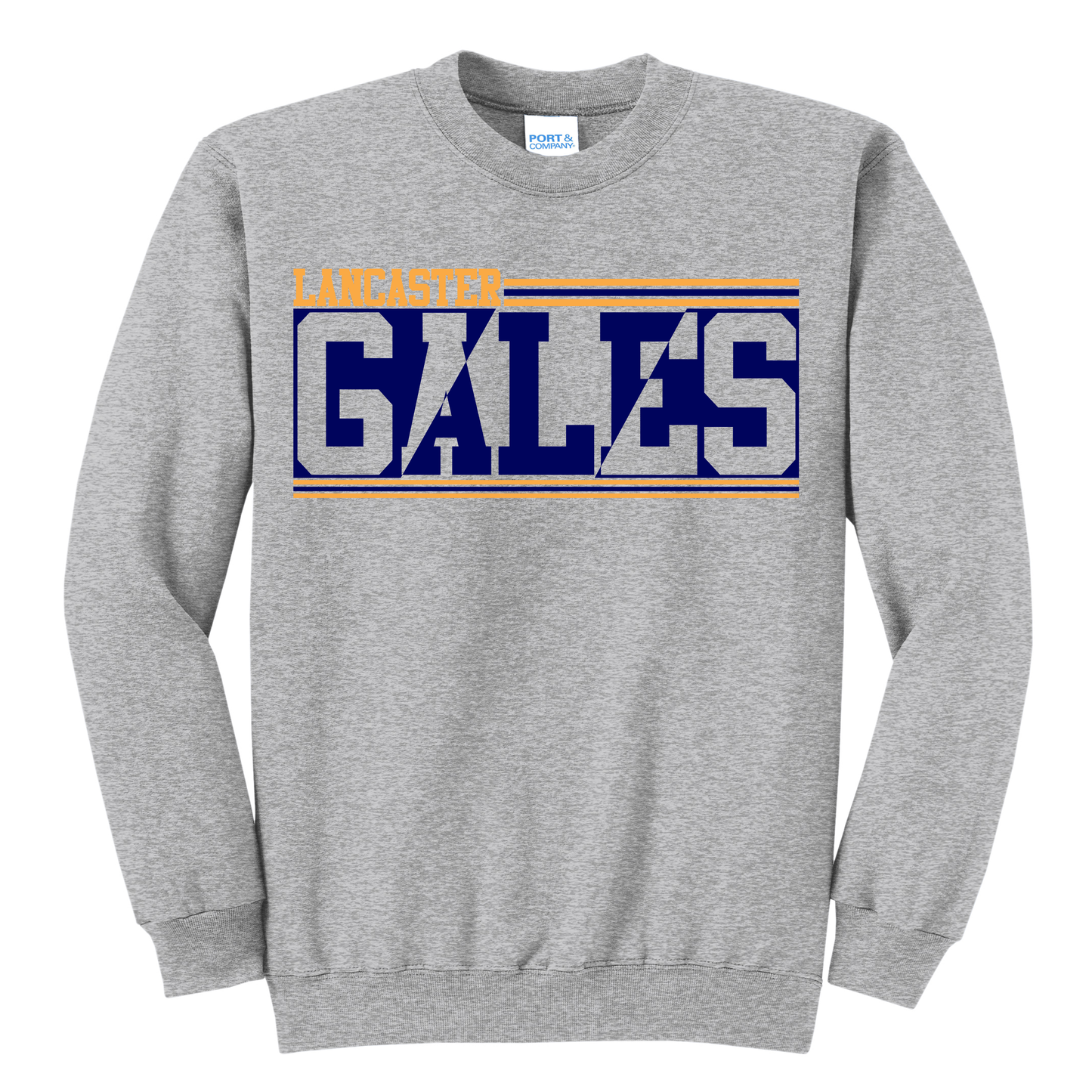 Lancaster Gales Split Sweatshirt – Youth S to Adult 3XL | Grey • Navy • Gold