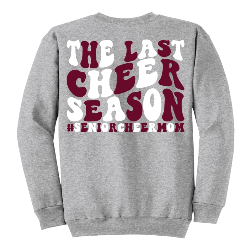 ☁️ Last Cheer Season Senior Cheer Mom Sweatshirt & Hoodie
