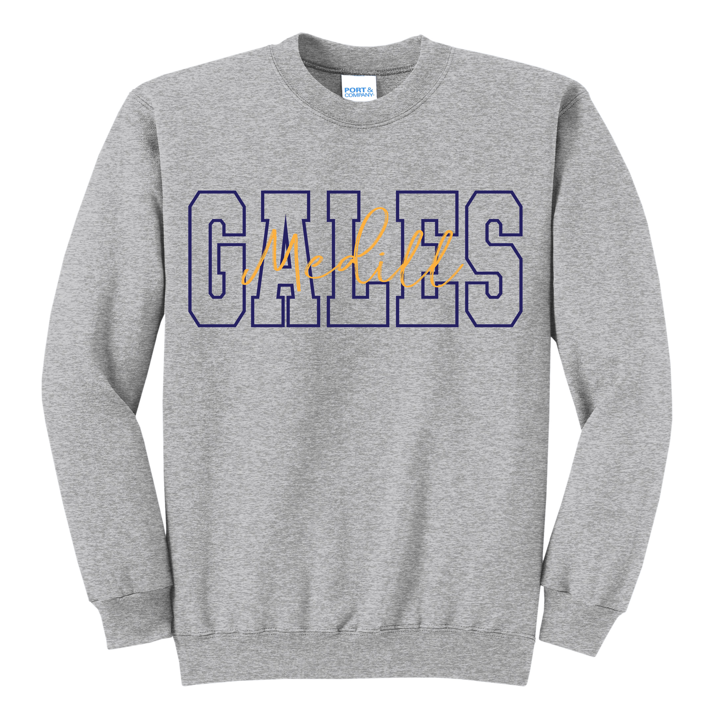 Medill Gales Sweatshirt – School Spirit Sweatshirt (Youth S – Adult 3XL, Navy/Grey/Gold)