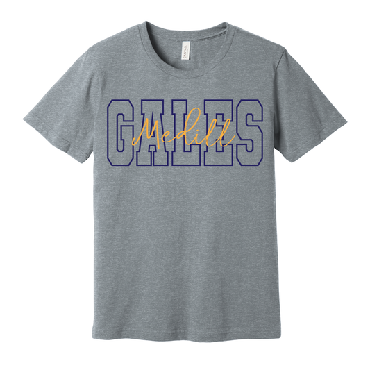 Medill Gales Tee | Grey • Navy • Gold