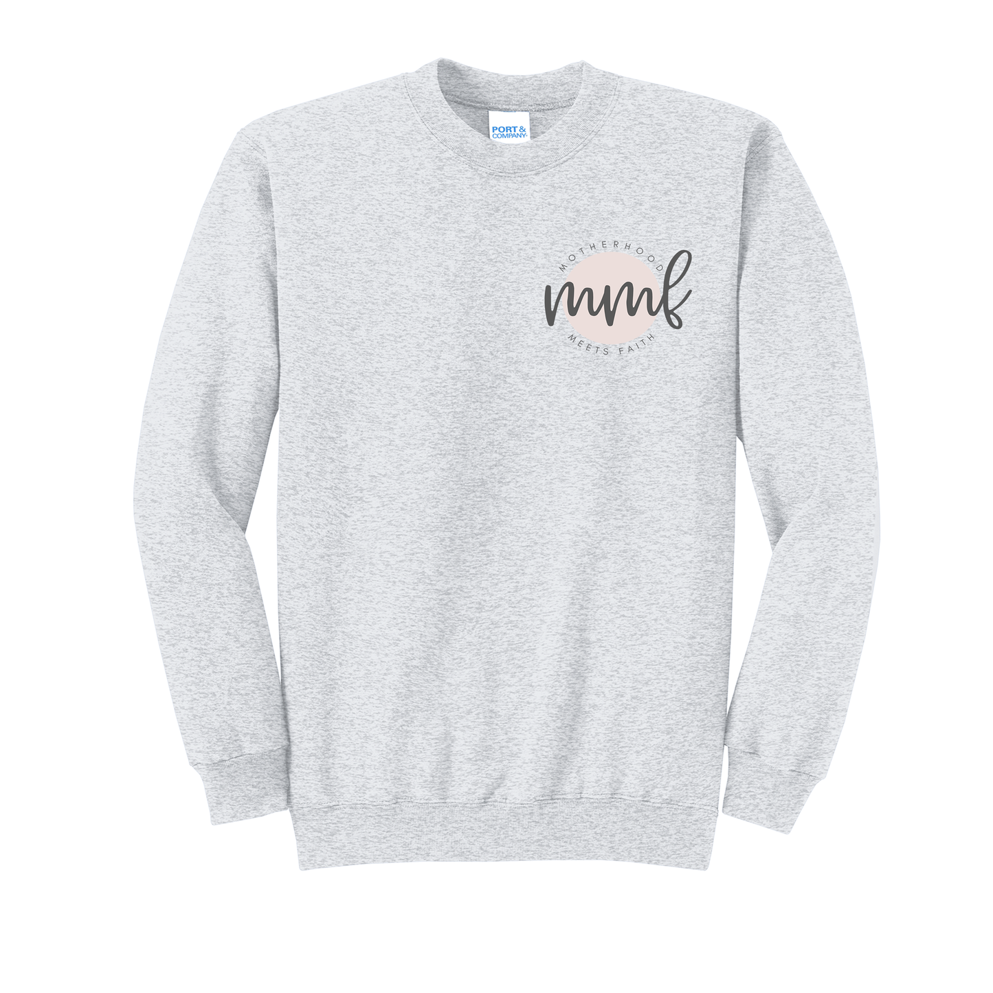 ✨ Motherhood Meets Faith Women’s Crewneck Sweatshirt – Christian Mom Pullover | Faith-Based Cozy Apparel