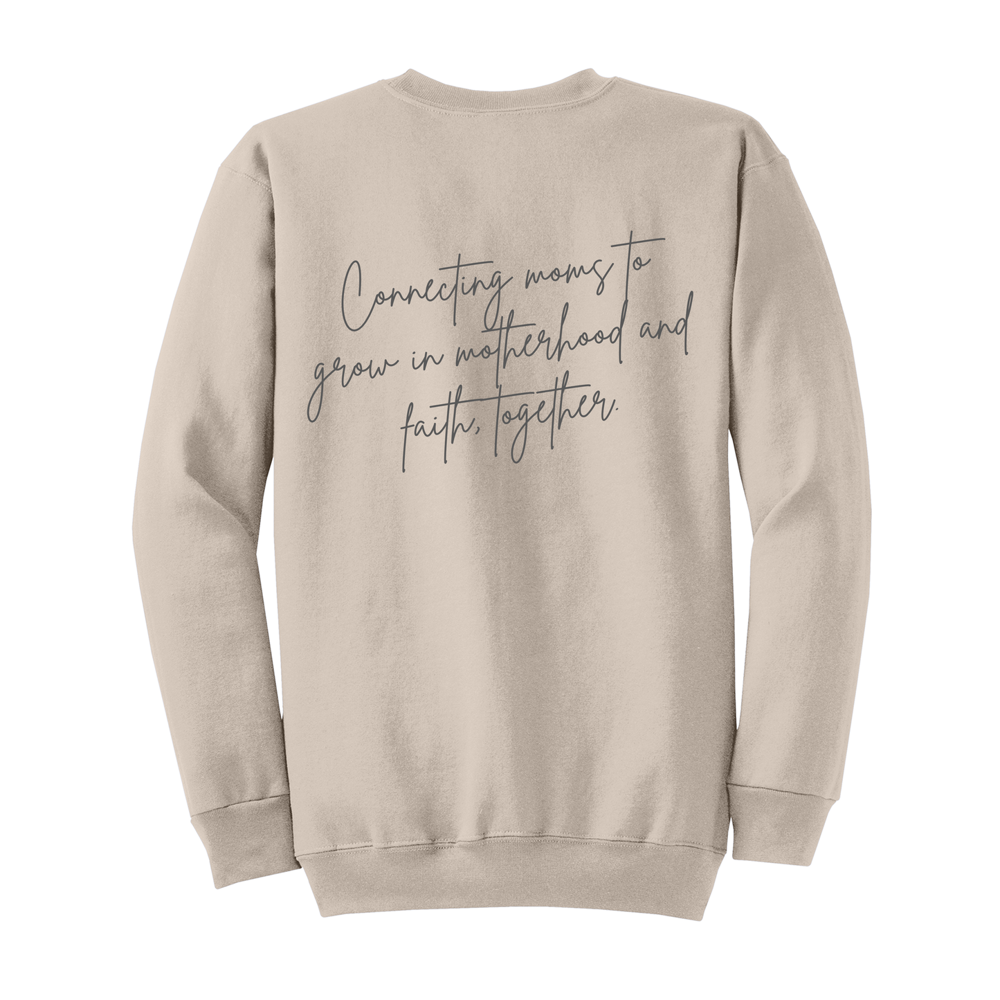 ✨ Motherhood Meets Faith Women’s Crewneck Sweatshirt – Christian Mom Pullover | Faith-Based Cozy Apparel