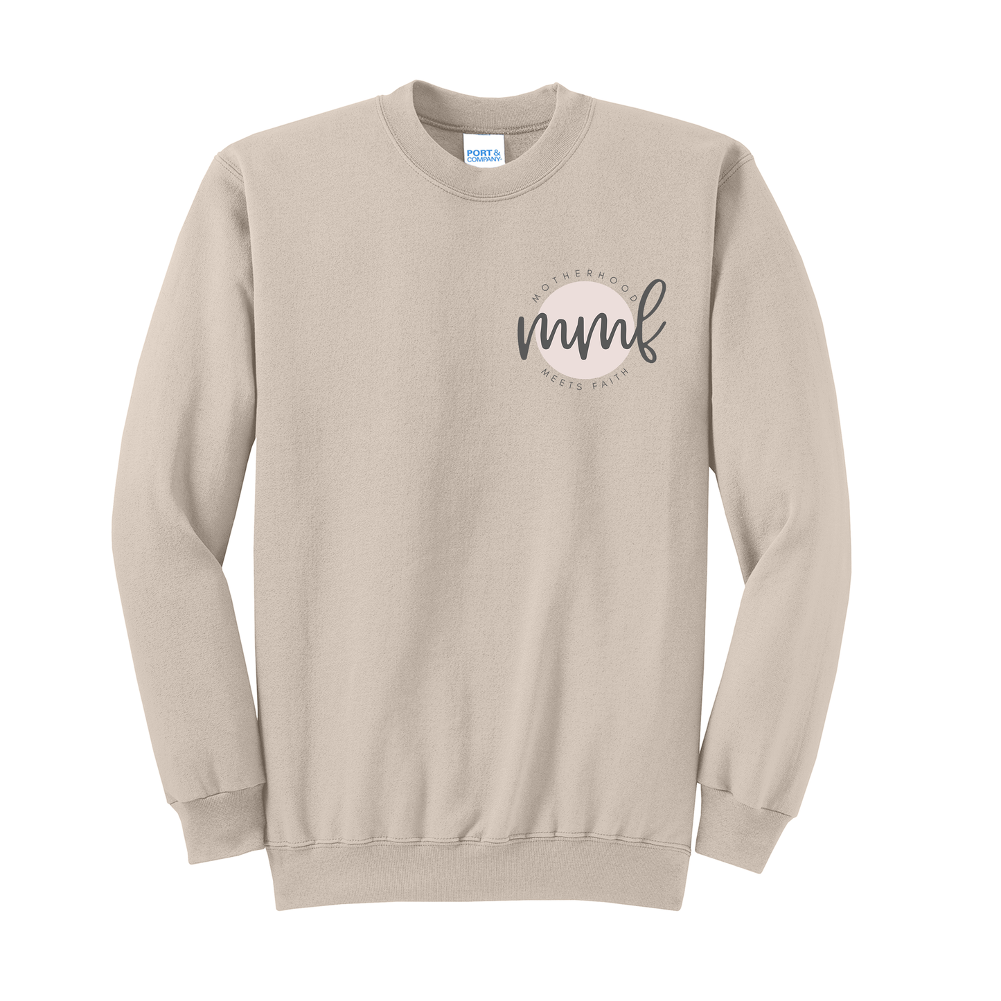 ✨ Motherhood Meets Faith Women’s Crewneck Sweatshirt – Christian Mom Pullover | Faith-Based Cozy Apparel