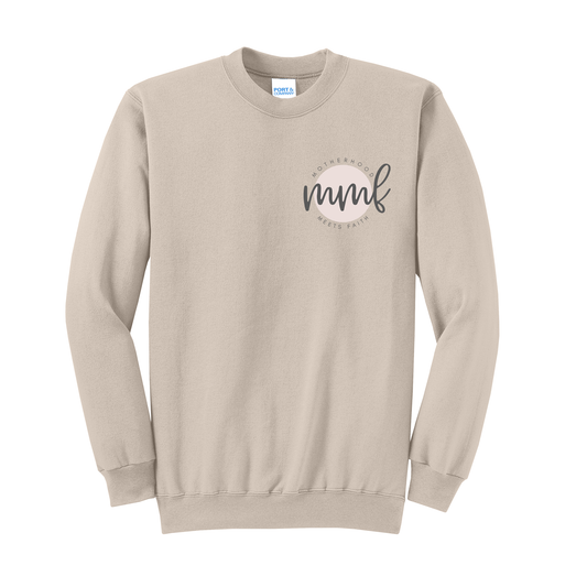 ✨ Motherhood Meets Faith Women’s Crewneck Sweatshirt – Christian Mom Pullover | Faith-Based Cozy Apparel