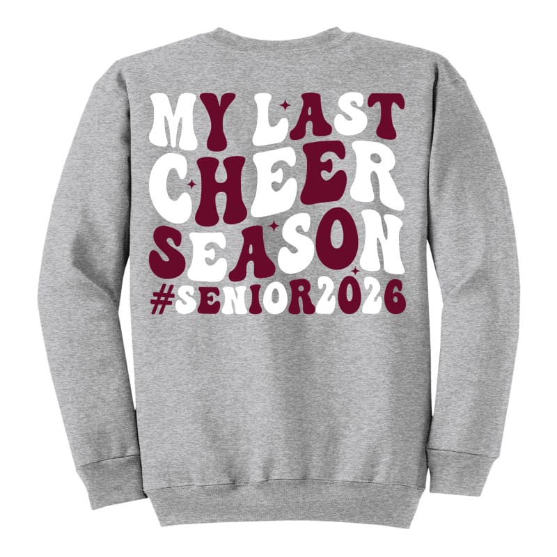 🎓 My Last Cheer Season Senior 2026 Sweatshirt / Hoodie –