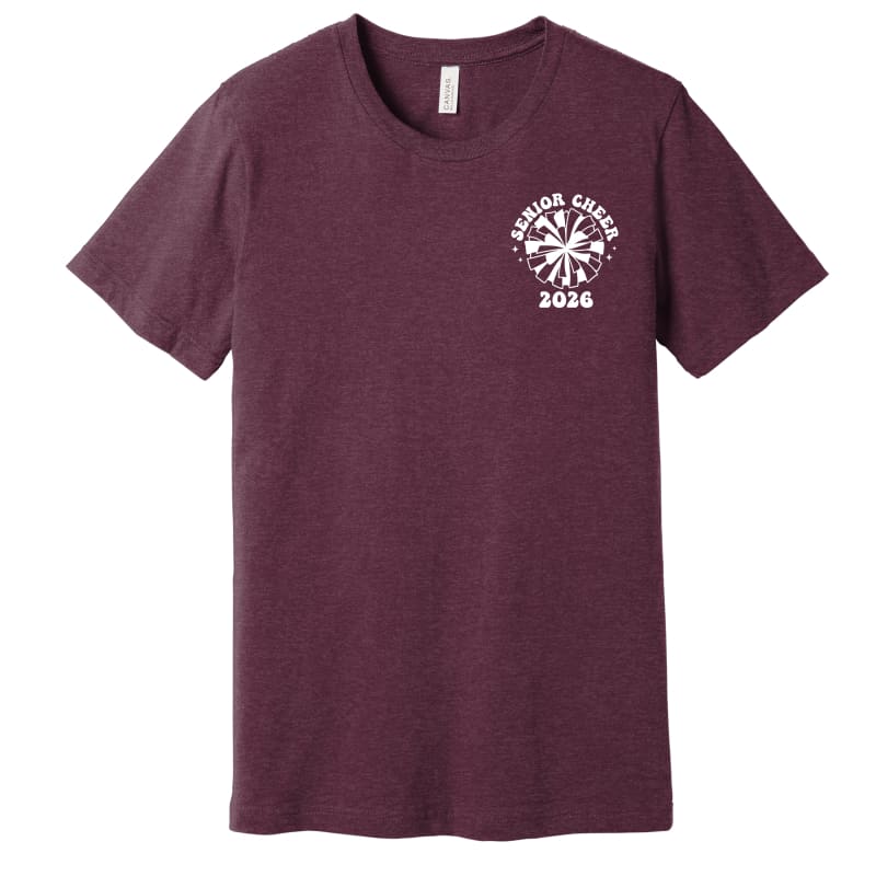 “My Last Cheer Season” Senior 2026 T‑Shirt – Maroon & Grey