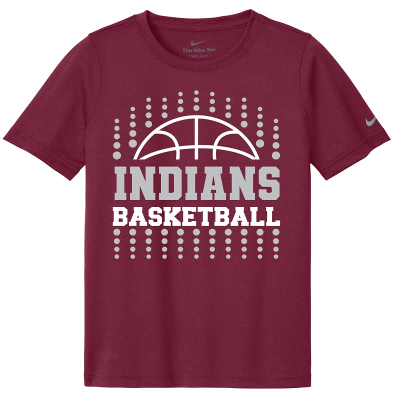 Nike Dri-FIT Indians Basketball Tee – Dot Design | Maroon
