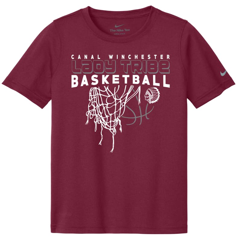 Nike Dri-FIT Lady Tribe Basketball Tee – Maroon Black Grey
