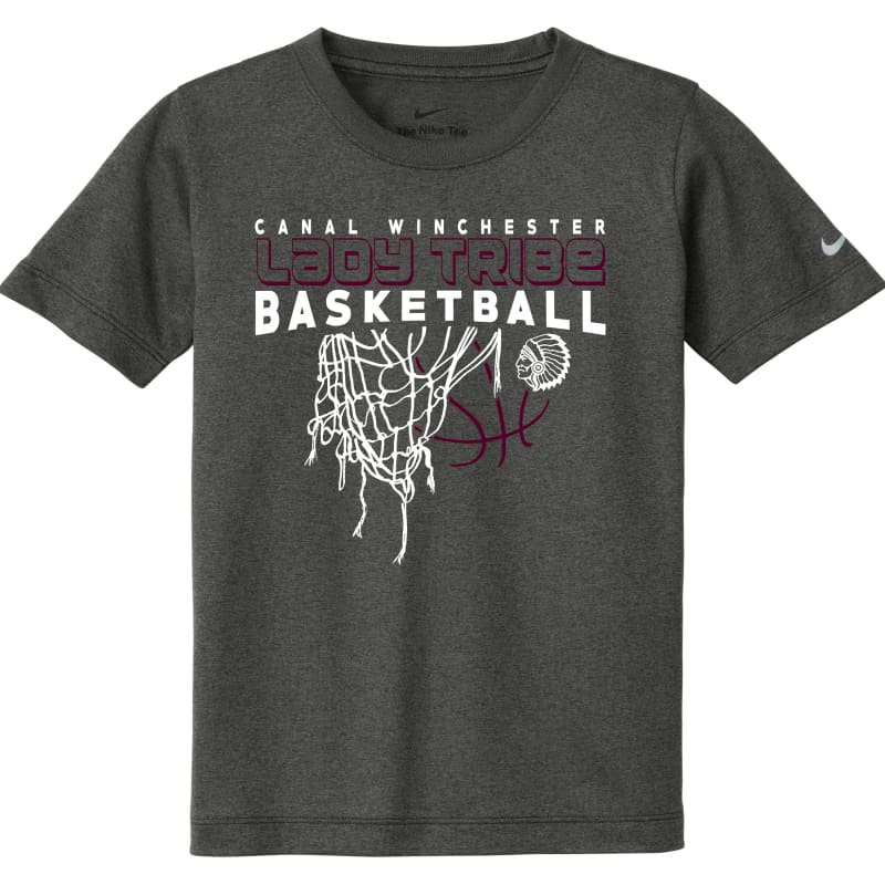 Nike Dri-FIT Lady Tribe Basketball Tee – Maroon Black Grey