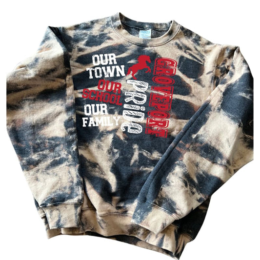 🔥 Our Town Hand‑Scrunched Gray Spirit Sweatshirt - Clothing