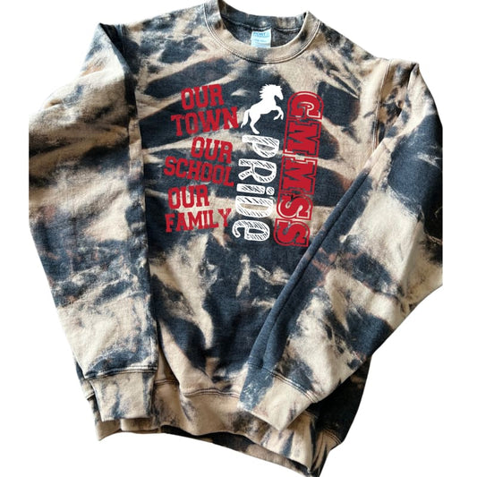 🔥 Our Town Hand‑Scrunched Gray Spirit Sweatshirt - dark