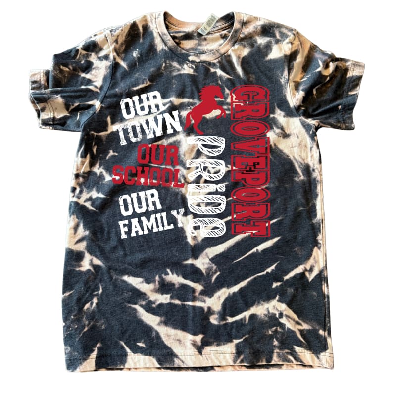 🔥 Our Town Hand‑Scrunched Red Spirit T-Shirt - Youth Small