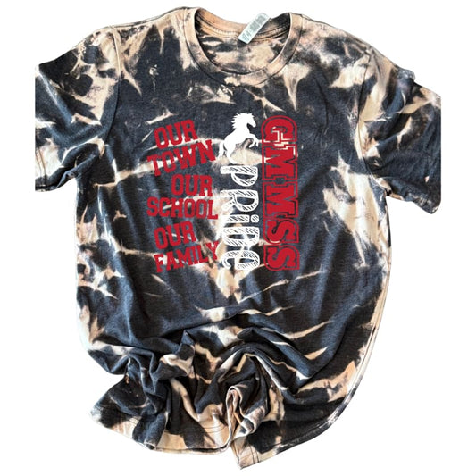🔥 Our Town Hand‑Scrunched Red Spirit T-Shirt - Youth Small