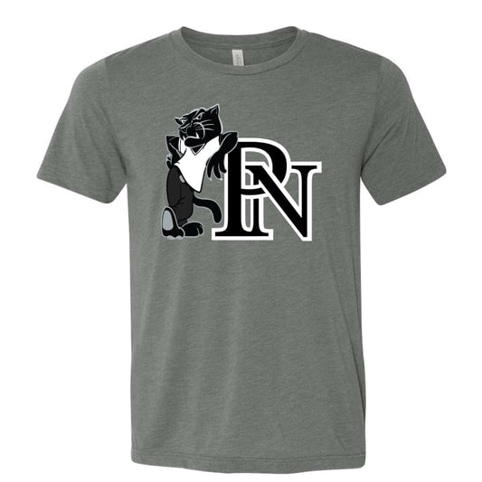 Panther Leaning PN Tee - Small / Gray / Short - Clothing