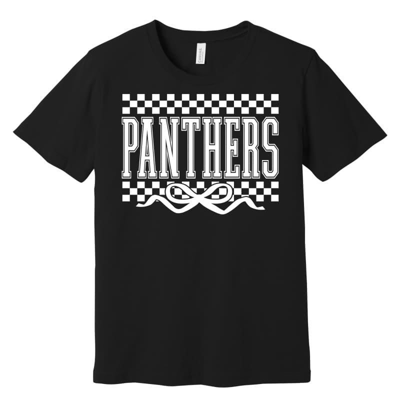 Panthers Bow Graphic Tee – Black & Grey - Small / Black