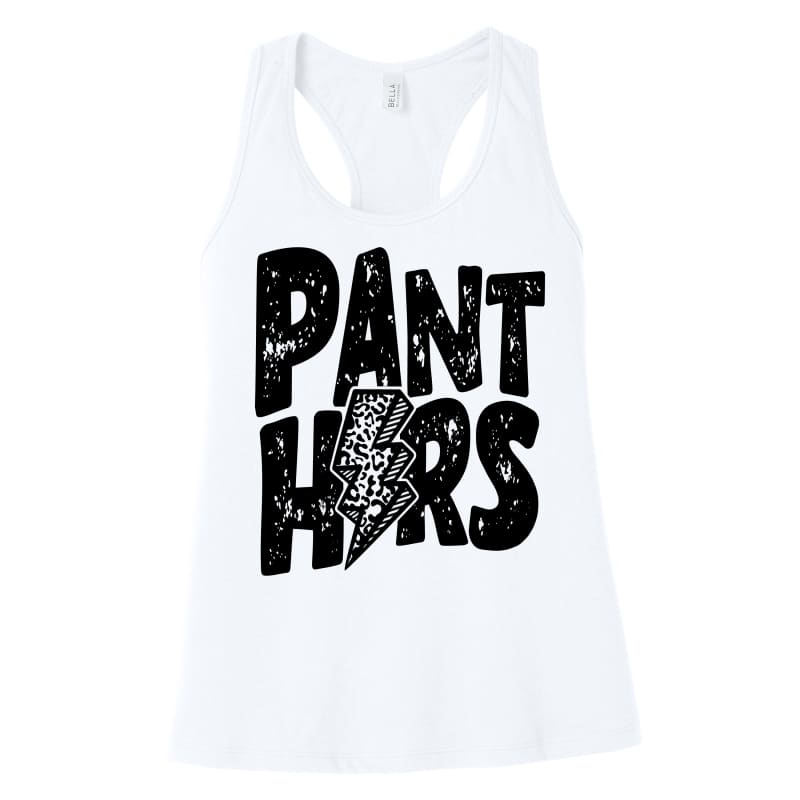 Panthers Lightning Racerback Tank – White & Grey