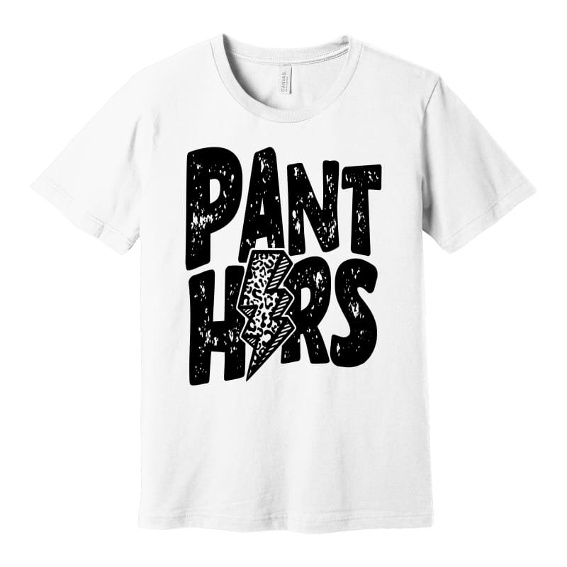 Panthers Lightning Tee – White & Grey | Pickerington Cheer