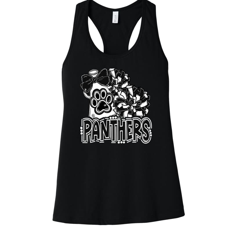 Panthers Megaphone & Pom Racerback Tank – Black & Grey