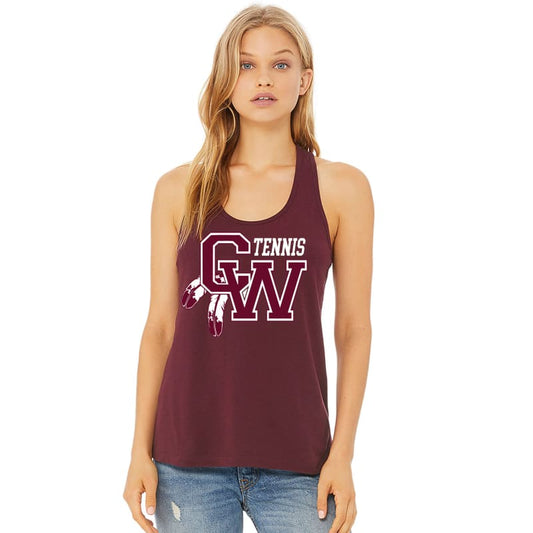 Racerback Tank – Indians Tennis (Maroon • Grey • Black) 🎾