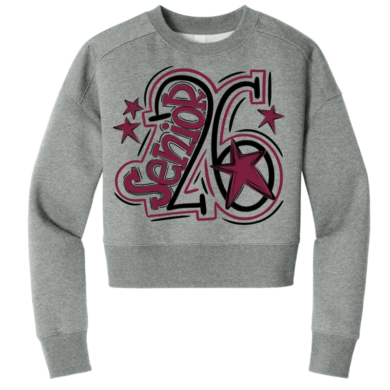 👚 Senior 26 Crop Top Crewneck – Game-Day Graphic Pullover