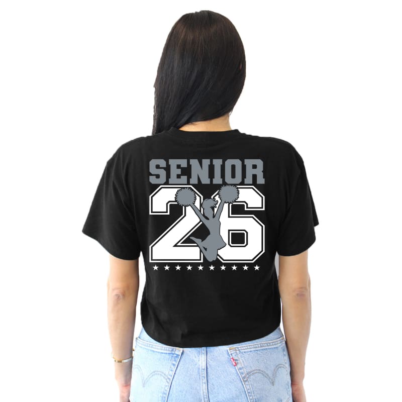 Senior Cheer Crop Top – Class of ’26 Spiritwear (Black