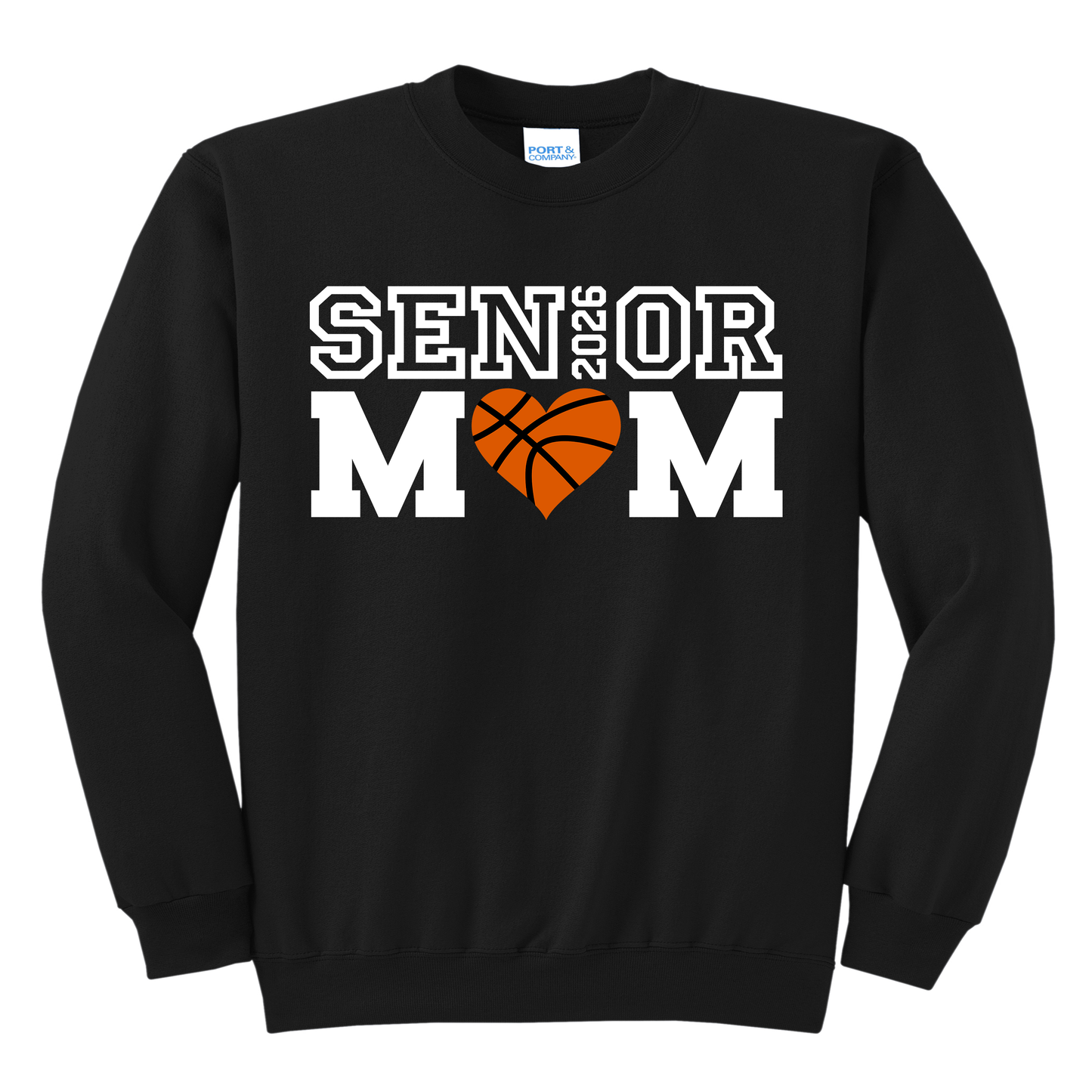 Senior Mom Basketball Crewneck Sweatshirt – Adult Sizes S to 2XL