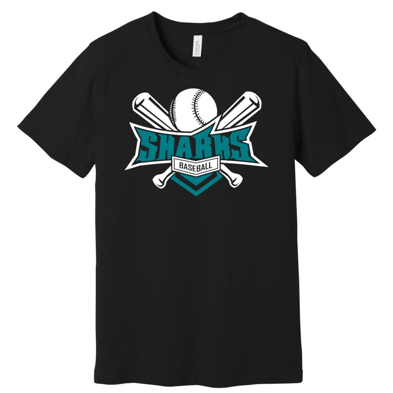 Sharks Baseball Tee – Customizable Fan Shirt - Small