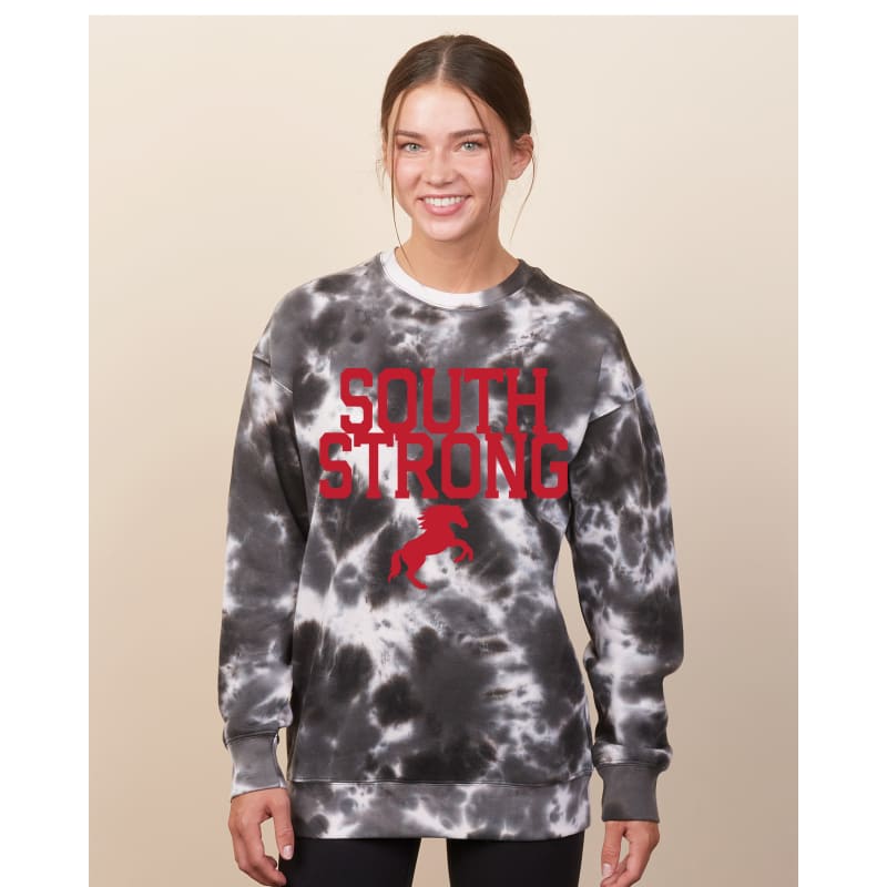 💪 South Strong Tie‑Dye Crewneck Sweatshirt | Groveport