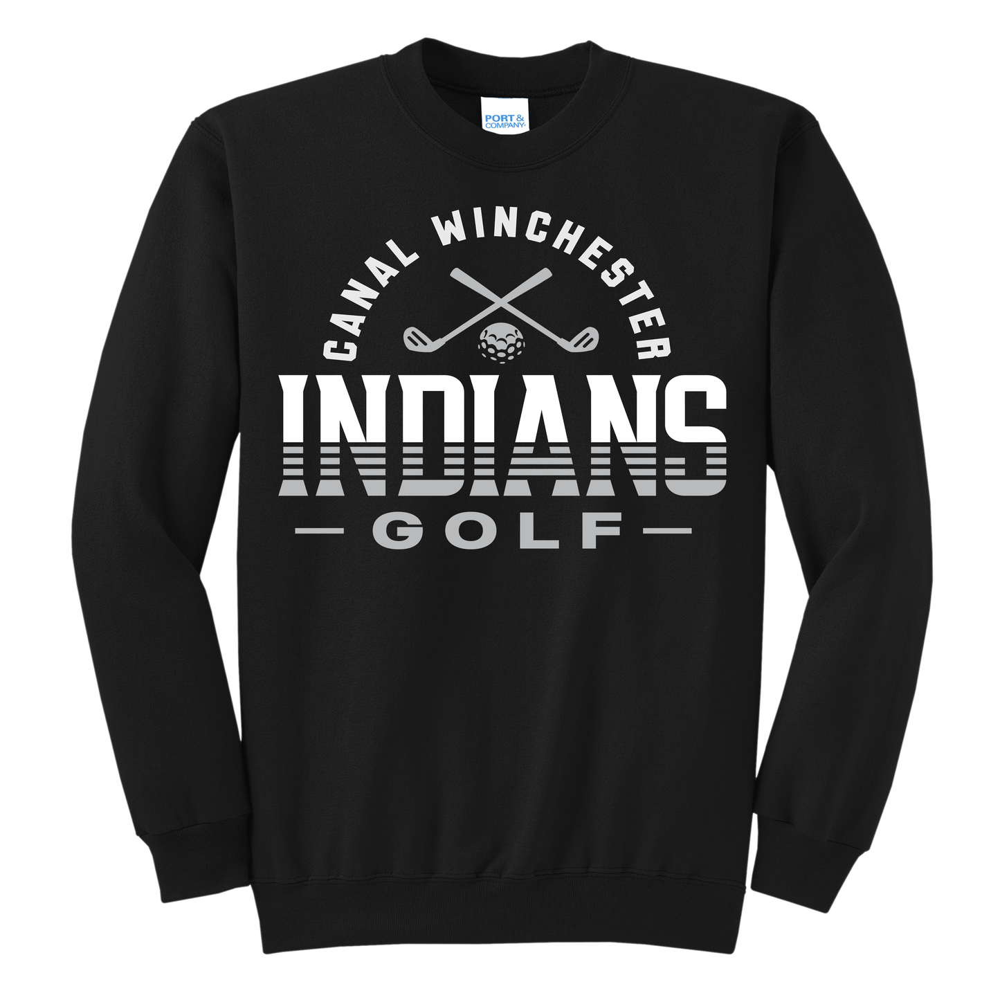 Canal Winchester Indians Golf Sweatshirt – Golf Club Hoodie & Crewneck | Youth & Adult Sizes | Black, Maroon & Grey