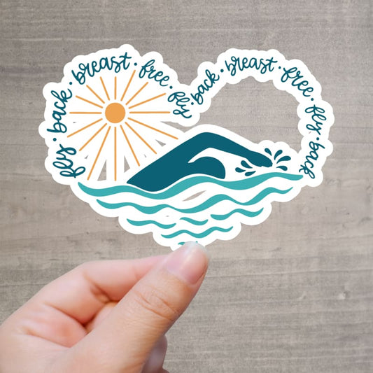 Swim Heart UV Sticker - accessories