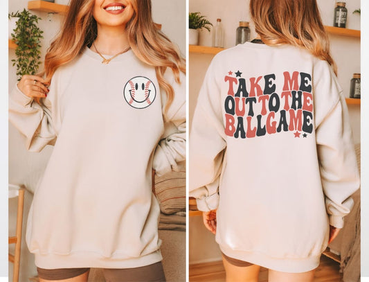 Take Me Out to the Ball Game Baseball - Sweatshirt / Small