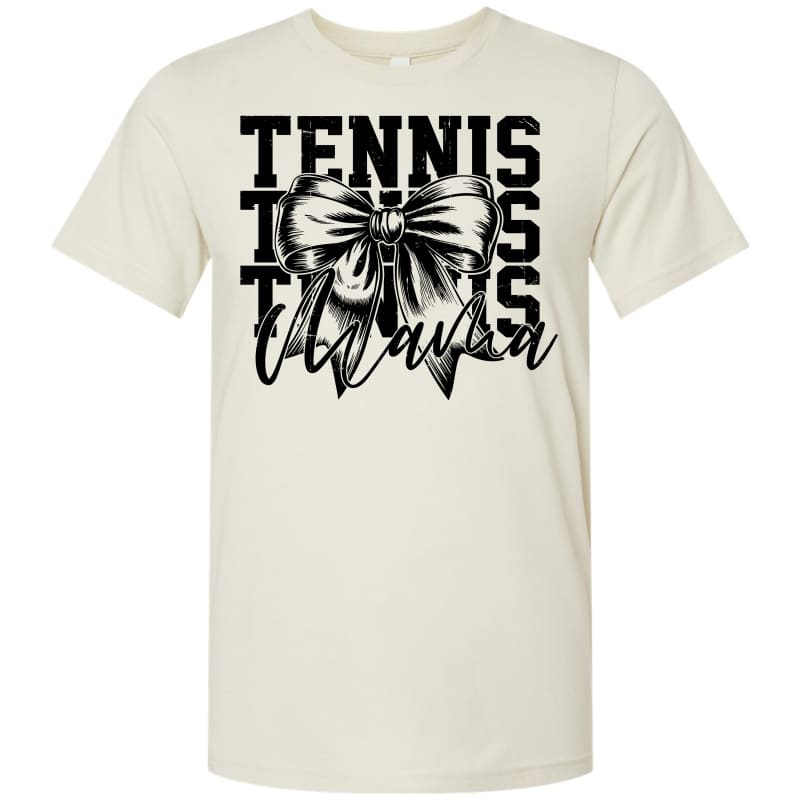 Tennis Mama Bow Tee – Custom Name Option - Adult Small