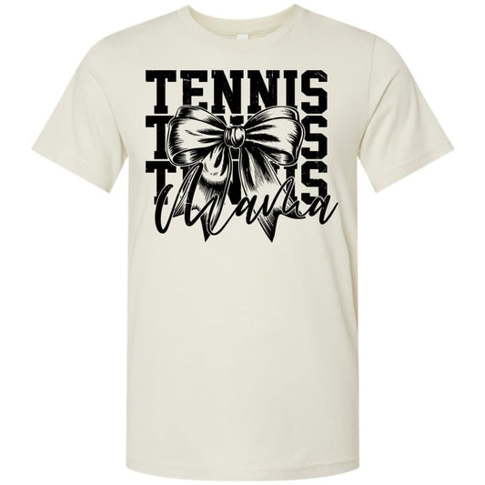 Tennis Mama Bow Tee – Custom Name Option - Adult Small