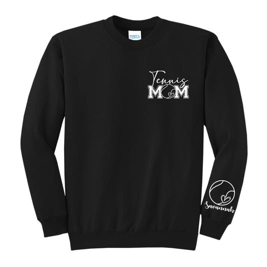 Tennis Mom Heart Crewneck Sweatshirt – Maroon Grey & Black